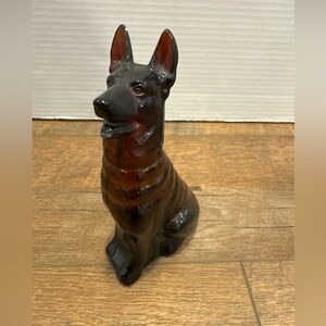 Vintage 1970s AVON "NOBLE PRINCE" German Shepherd Dog Glass Bottle *Empty*